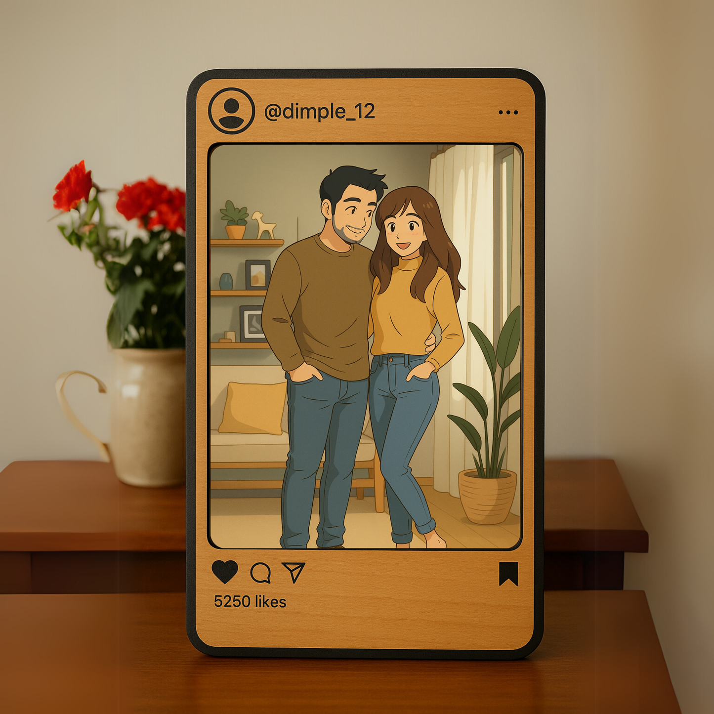 Trending Instagram Style Custom Ghibli Photo Frame with Insta ID And Ghibli Style Photo