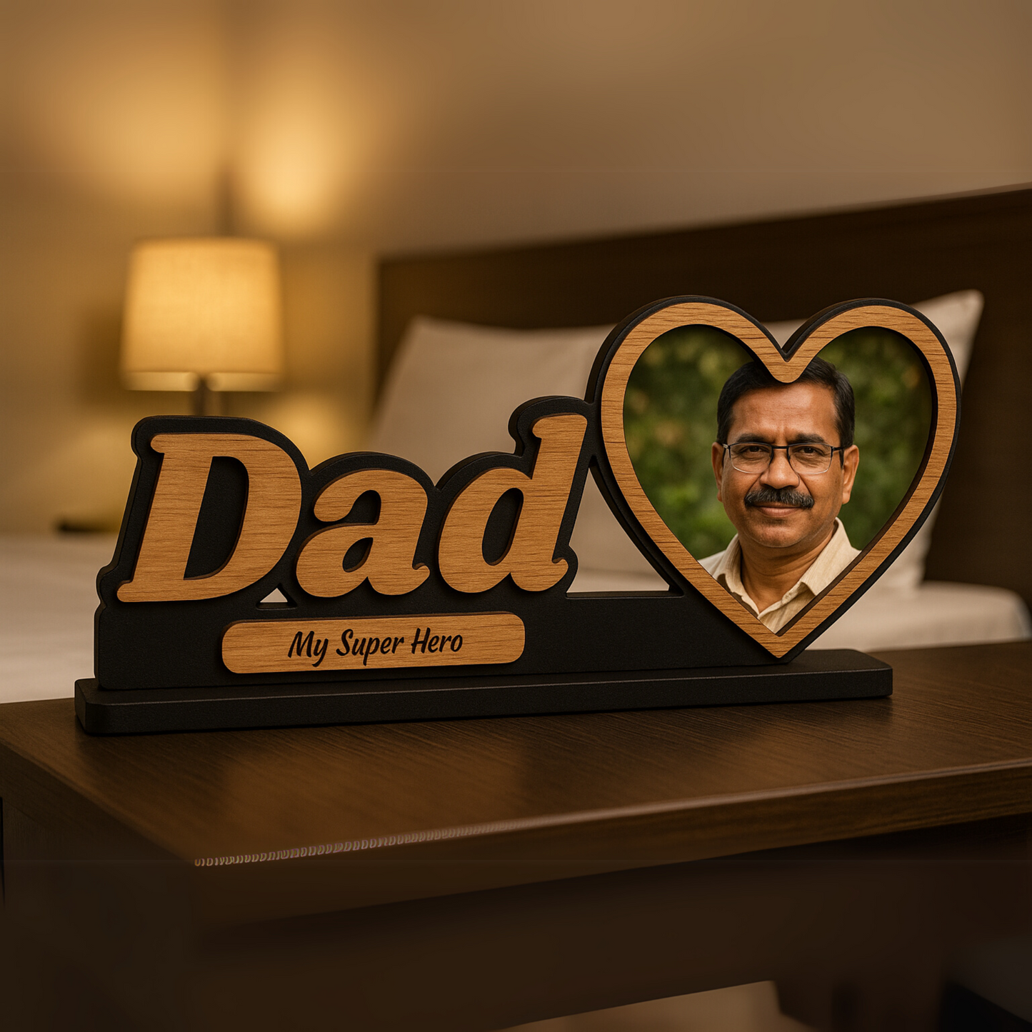 Customized Wooden Photo Frame for Dad – A Meaningful Birthday Gift | Dandjdecor.in