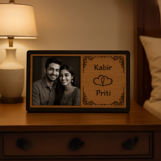 Personalized Couple Photo Frame with Names – Anniversary Gift Style 2 | Dandjdecor.in
