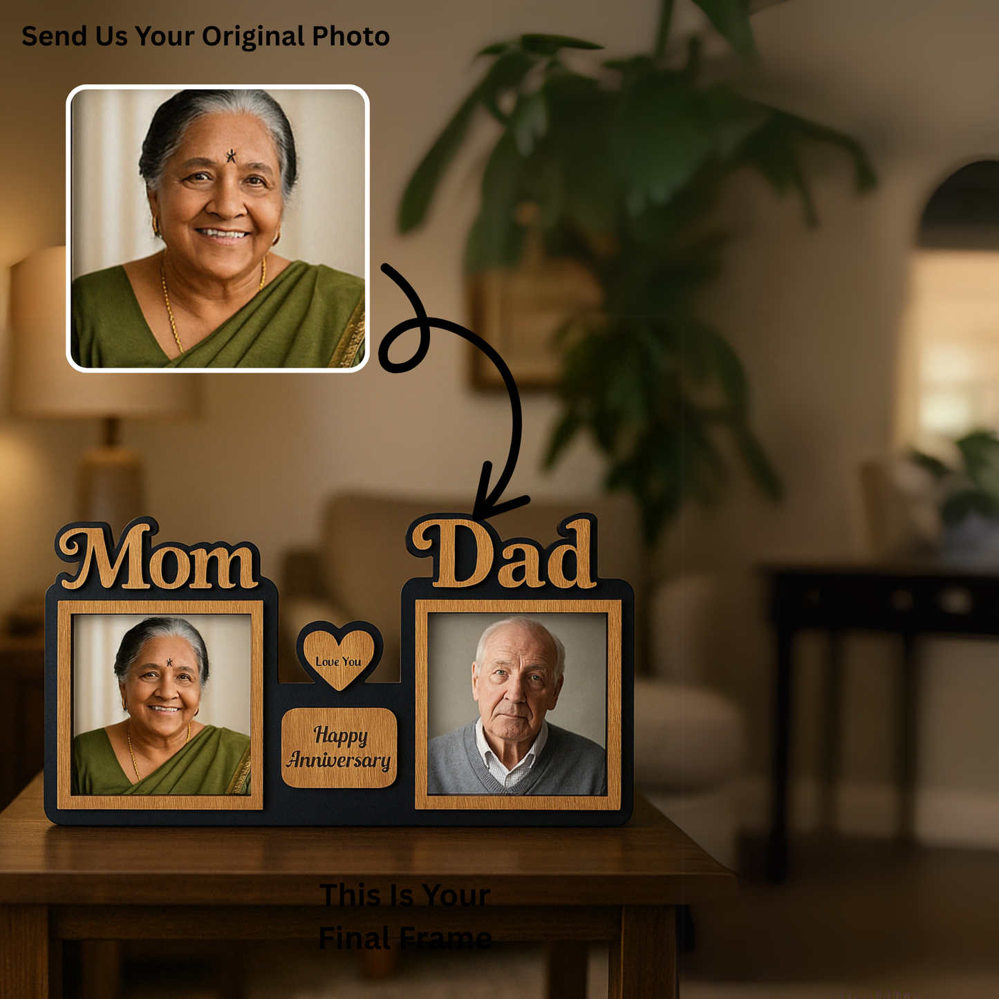 Customized "Mom & Dad" Anniversary Photo Frame – A Timeless Gift of Love