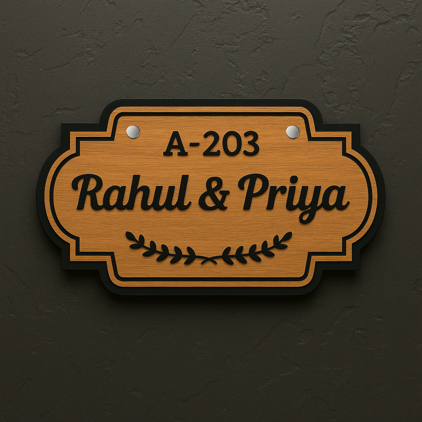 Customized Wooden Acrylic Name Plate for Home – Indoor Door & Wall Use | Dandjdecor.in