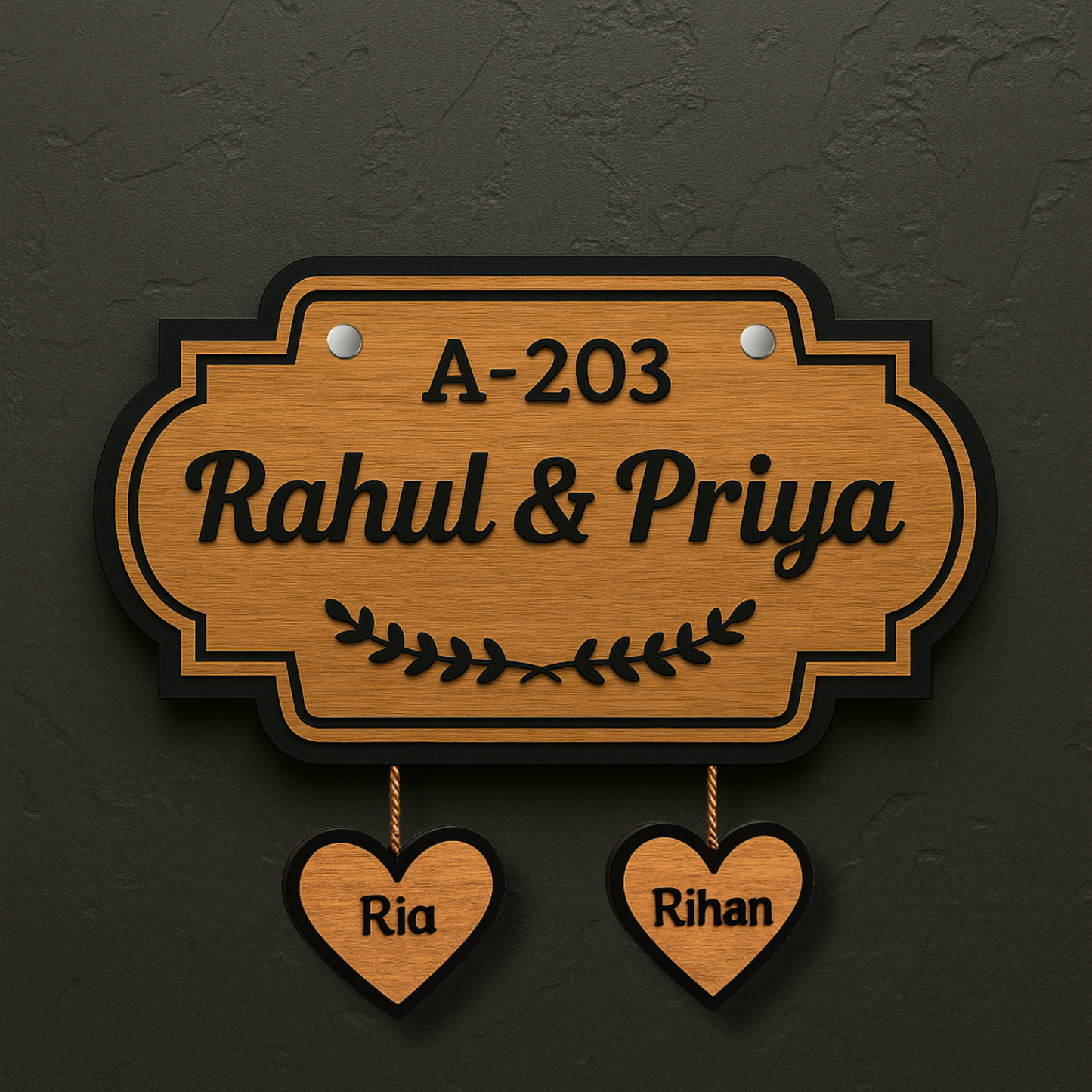 Customized Wooden Acrylic Name Plate for Home – Indoor Door & Wall Use | Dandjdecor.in