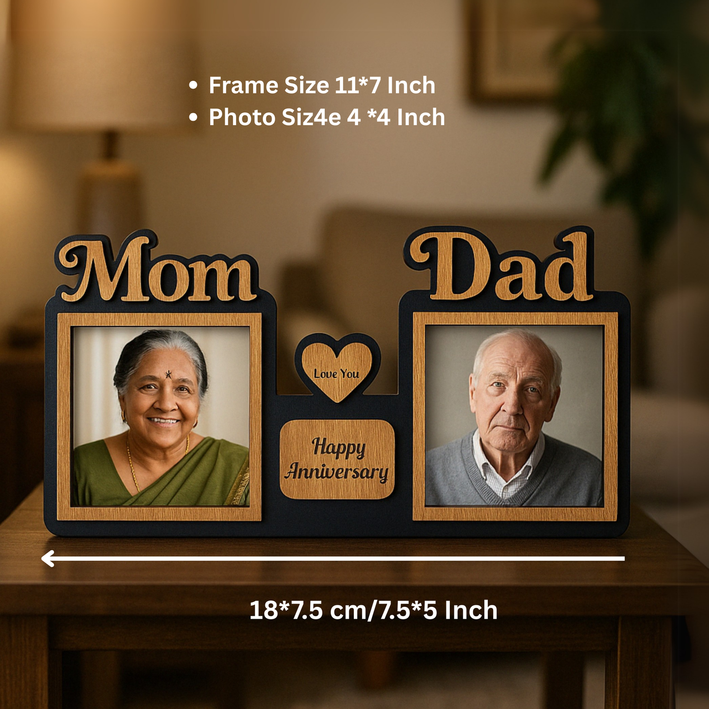 Customized "Mom & Dad" Anniversary Photo Frame – A Timeless Gift of Love