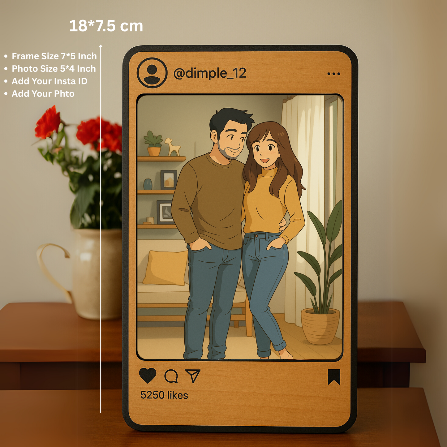 Trending Instagram Style Custom Ghibli Photo Frame with Insta ID And Ghibli Style Photo