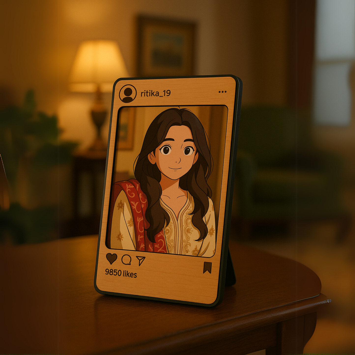 Instagram Style Custom Ghibli Photo Frame with Insta ID And Ghibli Style Photo