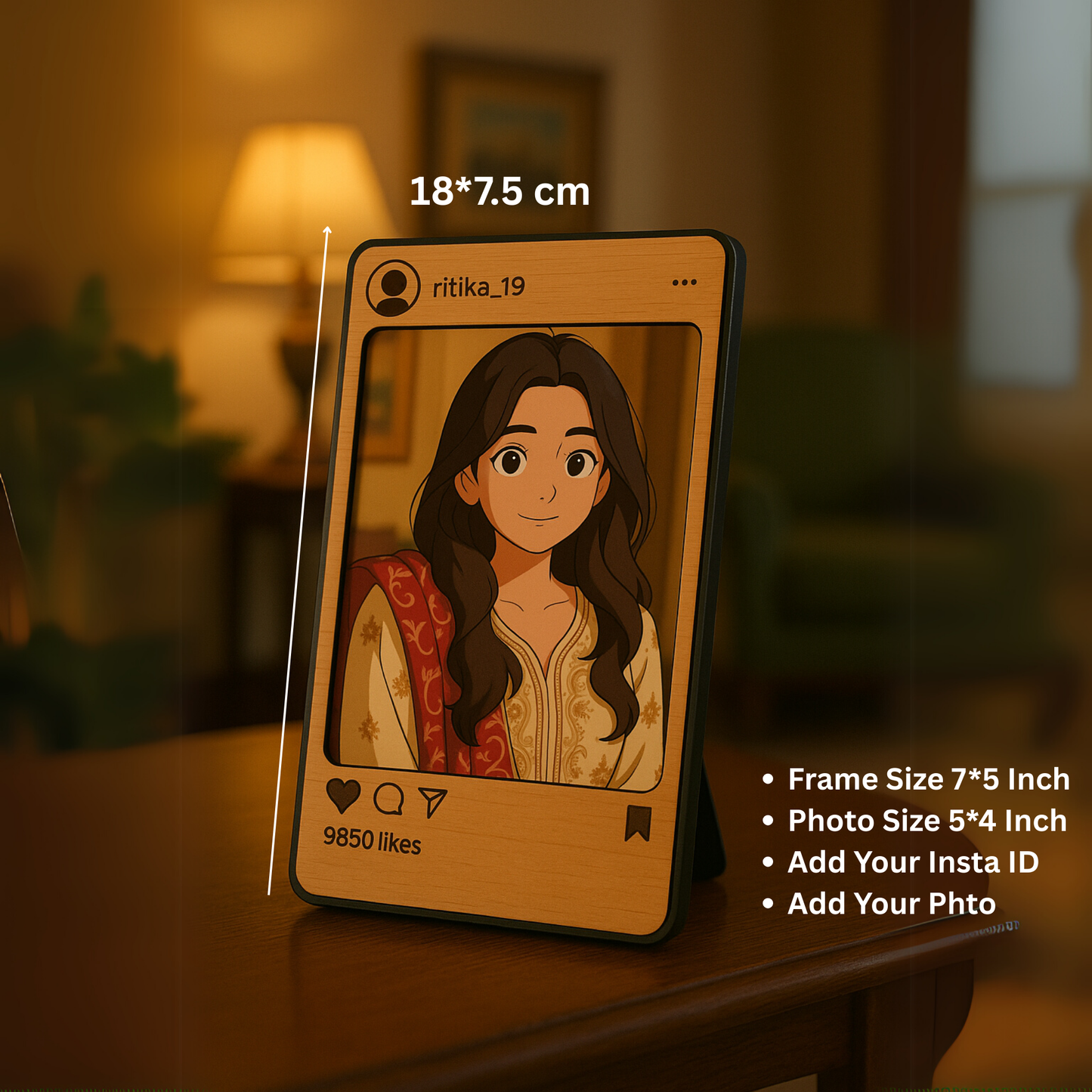 Instagram Style Custom Ghibli Photo Frame with Insta ID And Ghibli Style Photo