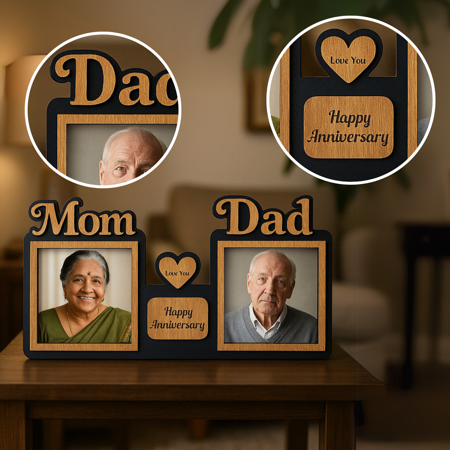 Customized "Mom & Dad" Anniversary Photo Frame – A Timeless Gift of Love