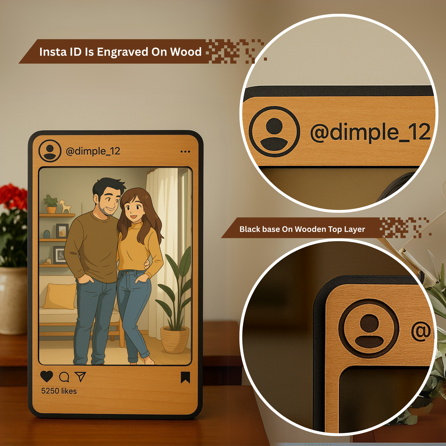 Trending Instagram Style Custom Ghibli Photo Frame with Insta ID And Ghibli Style Photo